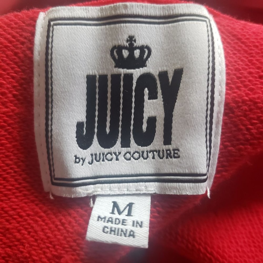 Juicy Couture Red Hooded Sweatshirt Size M 100% Cotton Hoodie - Picture 3 of 4